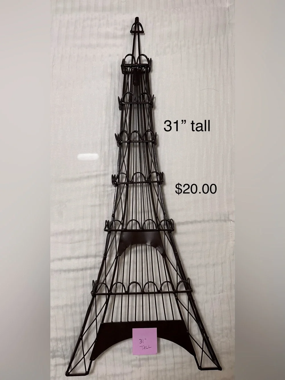 Metal Eiffel Tower Wire Display Stand - Black